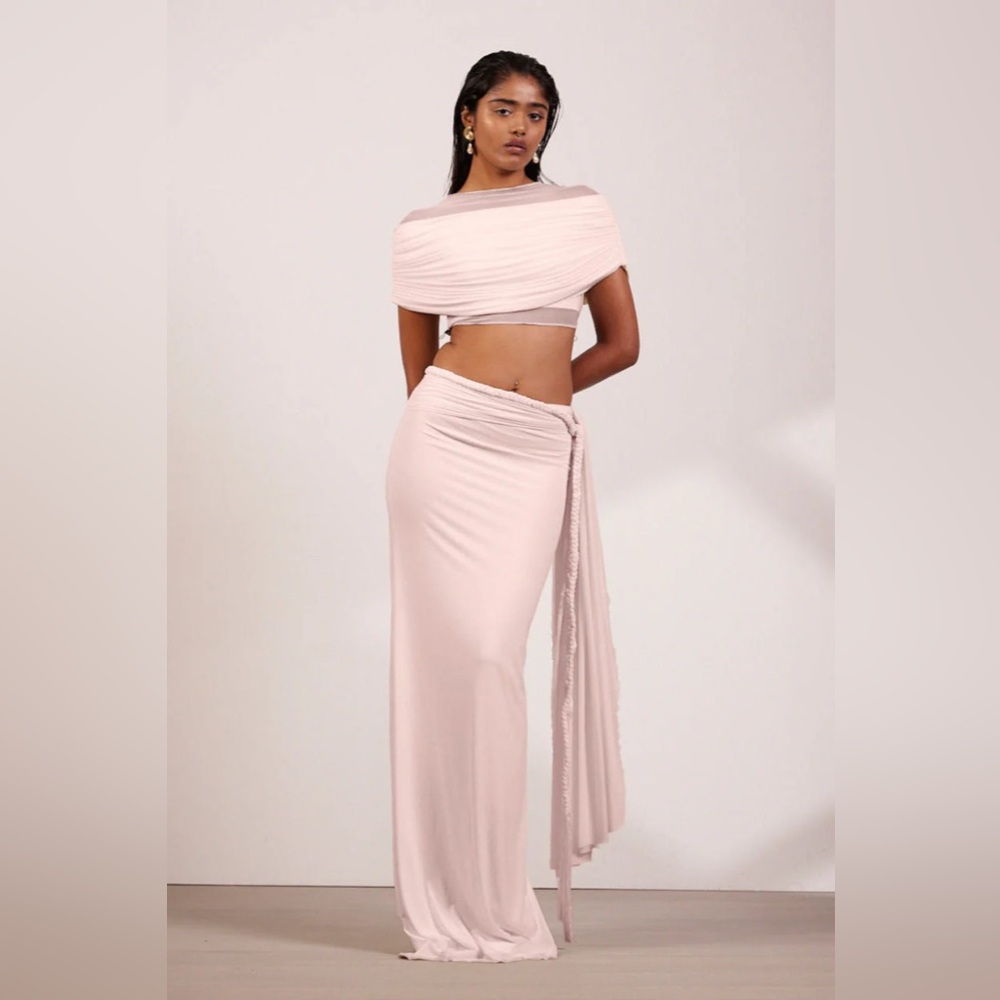 Pink 2 Piece Skirt Set